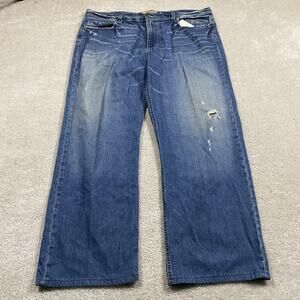 BKE Seth Jeans Mens 40x30* Blue Relaxed Straight Denim Distressed Medium Wash